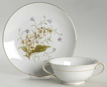 Canterbury Footed Cream Soup Bowl & Saucer Set
