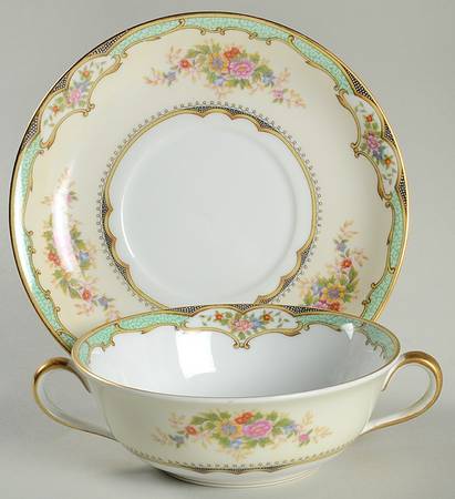 Carola Flat Cream Soup Bowl & Saucer Set