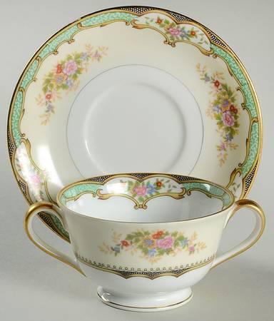 Carola Footed Bouillon Cup & Saucer