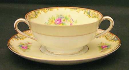 Carmela (95635 & No #) Footed Cream Soup Bowl & Saucer Set