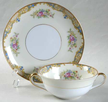 Carmela (95635 & No #) Flat Cream Soup Bowl & Saucer Set