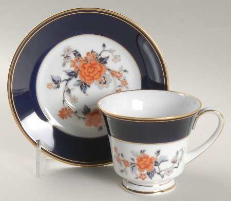 Carmine Footed Cup & Saucer Set