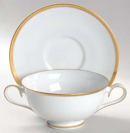Carrie Footed Cream Soup Bowl & Cup Saucer Set