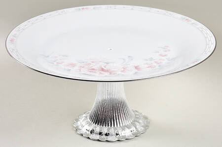 Carthage Cake Stand with 4"-5" Metal Pedestal  Hc
