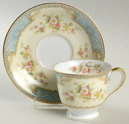 Cerulean Footed Demitasse Cup & Saucer Set