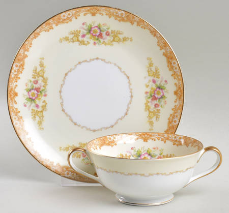 Cereus Footed Cream Soup Bowl & Saucer Set