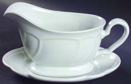 Centennial White Gravy Boat & Underplate (Relish/Butter)