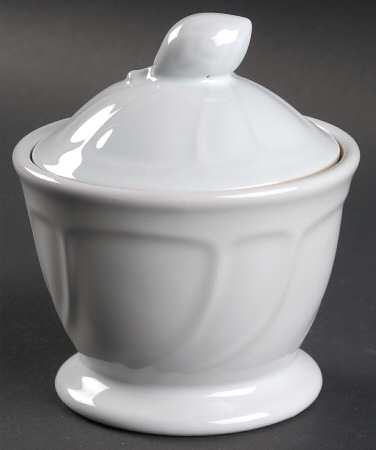 Centennial White Sugar Bowl & Lid