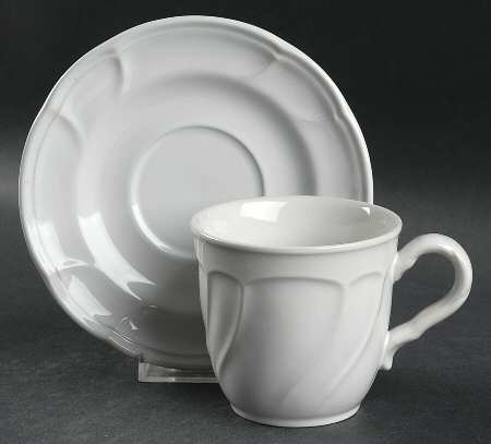 Centennial White Flat Cup & Saucer Set