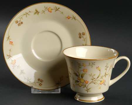 Champagne Footed Cup & Saucer Set