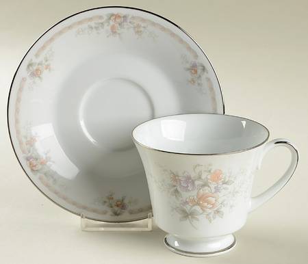 Chambray Footed Cup & Saucer Set