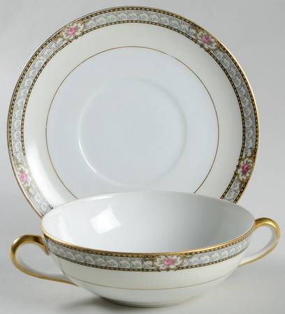 Chanbard Flat Cream Soup Bowl & Saucer Set