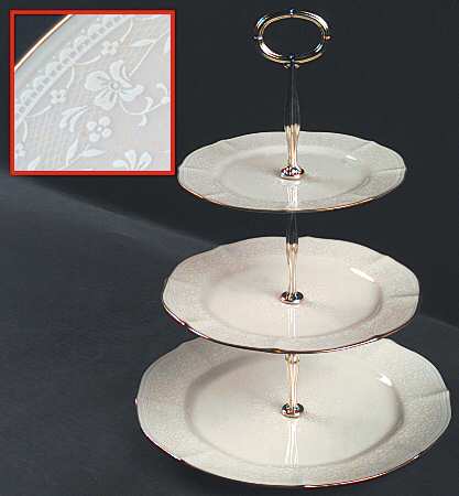 Chandon 13 7/8"-14 1/4" 3-Tiered Serving Tray(DP,SP,BB) HC
