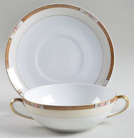 Chanossa Flat Cream Soup Bowl & Saucer Set