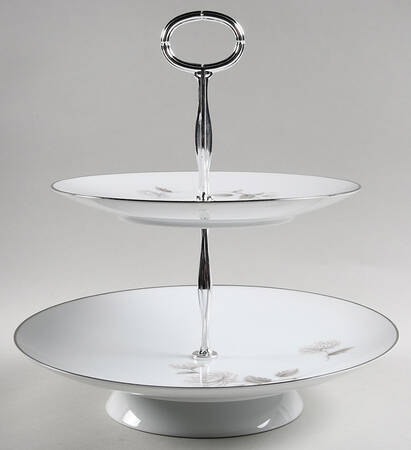 Charlotte 11 1/4"  2 Tier Footed Serving Tray (DP,SP,FR) HC