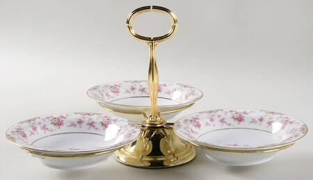 Charmaine 7" x 12" 3-Part Relish & Metal Stand (FR) HC