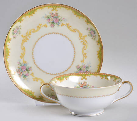 Charoma Footed Cream Soup Bowl & Saucer Set