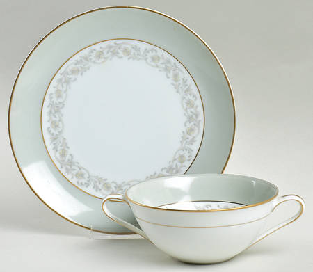 Chartres Flat Cream Soup Bowl & Saucer Set