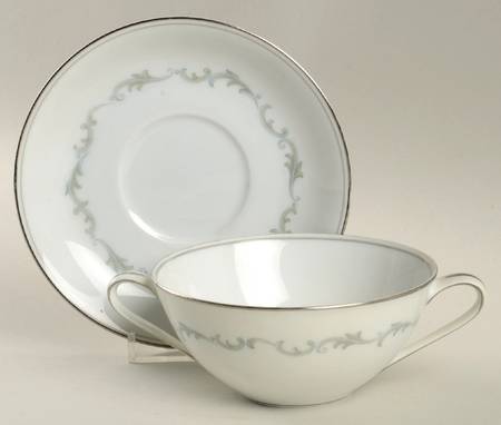 Chaumont Flat Cream Soup Bowl & Cup Saucer Set