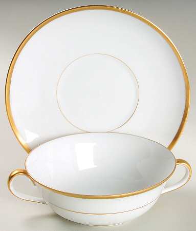 The Chaumont Flat Cream Soup Bowl & Saucer Set