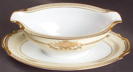 Cherita (7281 & NO #) Gravy Boat with Attached Underplate