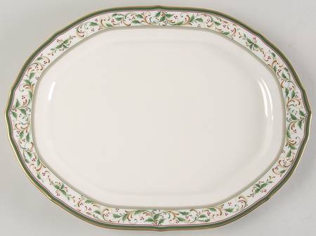 Christmas Garland 14" Oval Serving Platter