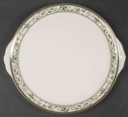 Christmas Garland Handled Cake Plate