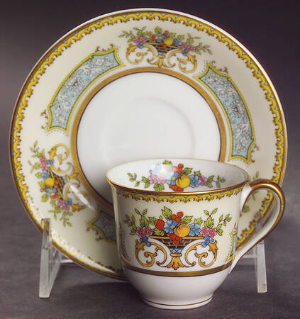Chine Blue Flat Demitasse Cup & Saucer Set