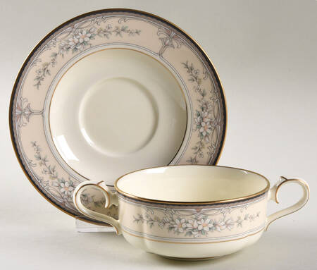 Churchill Flat Cream Soup Bowl & Cup Saucer Set