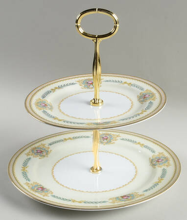 Ciro 6 5/8"-10"  2 Tiered Serving Tray (Dp, Sp) HC
