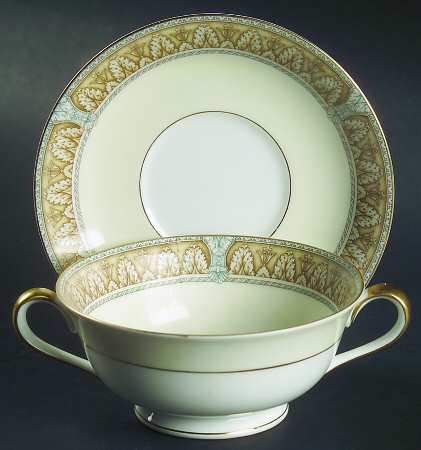 Claire Footed Cream Soup Bowl & Saucer Set