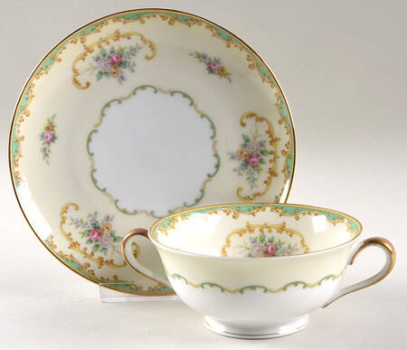 Cleone Footed Cream Soup Bowl & Saucer Set