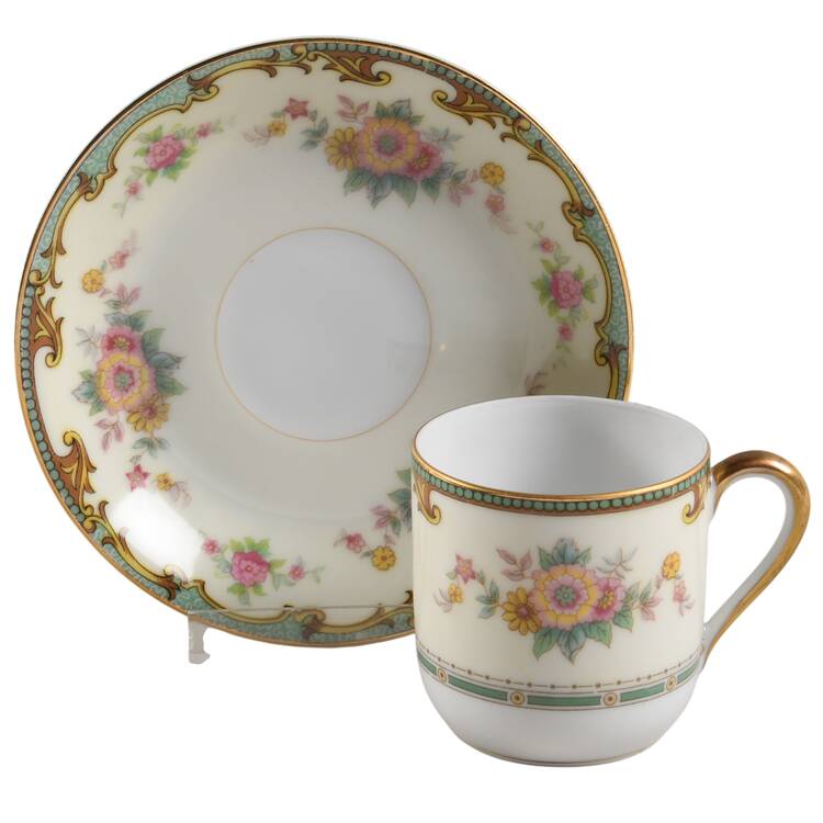 Clintonia Flat Demitasse Cup & Saucer Set