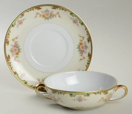 Clintonia Flat Cream Soup Bowl & Saucer Set