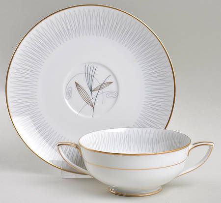 Clinton Footed Cream Soup Bowl & Saucer Set
