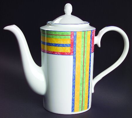 Club Stripe Tea/Coffee Pot & Lid