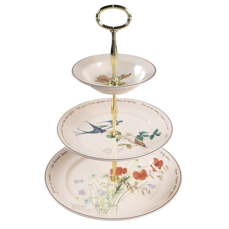 Country Diary Edwardian Lady 11 1/4"  2 Tier Footed Serving Tray (DP,SP,FR) HC