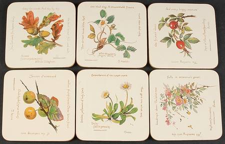 Country Diary Edwardian Lady Square Corkback Coaster - Set of 6