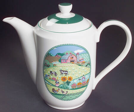 Country Fences Tea/Coffee Pot & Lid