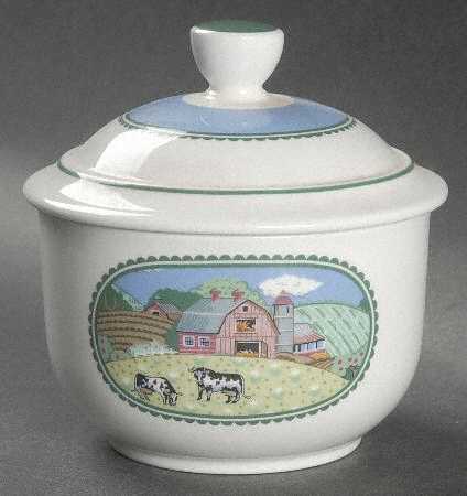 Country Fences Sugar Bowl & Lid