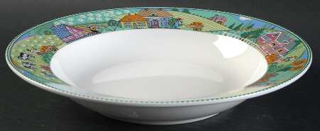 Country Fences Large Rim Soup Bowl