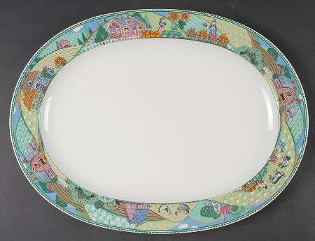 Country Fences 14" Oval Serving Platter
