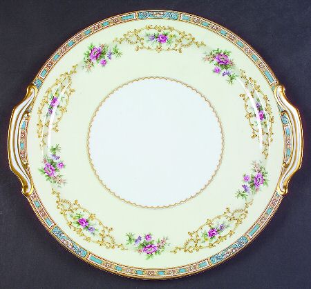 Colby (Blue on Edge) Handled Cake Plate