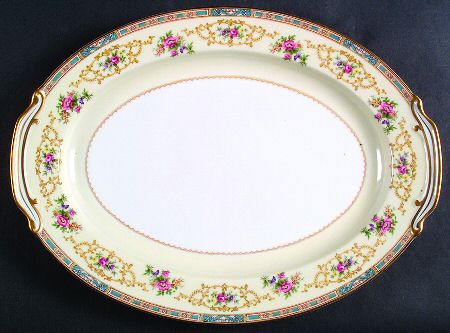 Colby (Blue on Edge) 16" Oval Serving Platter