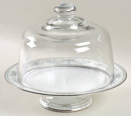 Colburn 6 1/2"-7 1/2" Footed Cheese Plate w/ Glass Dome HC