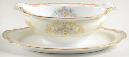 Colby (Rust On Edge) Gravy Boat with Attached Underplate