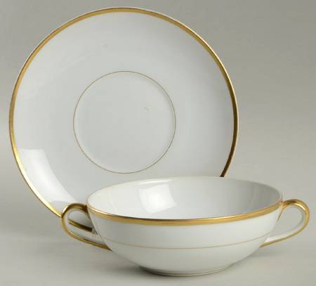 Colonial (No Number) Flat Cream Soup Bowl & Saucer Set