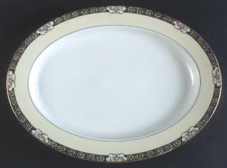 Copley (Cream Rim) 16" Oval Serving Platter