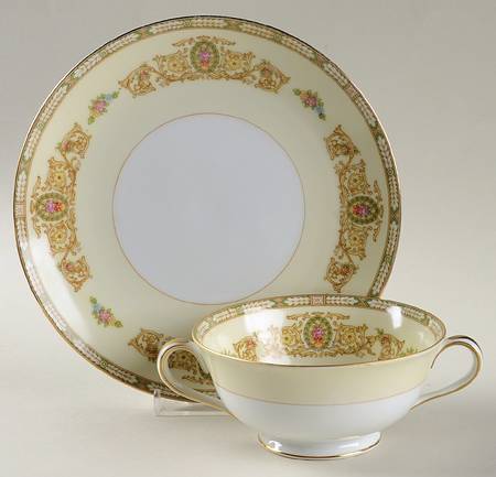Corinne Footed Cream Soup Bowl & Saucer Set