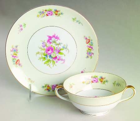 Corsage (4019) Footed Cream Soup Bowl & Saucer Set